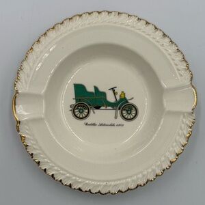 Vintage Harker Pottery Co Ashtray Featuring 1903 Cadillac Automobile